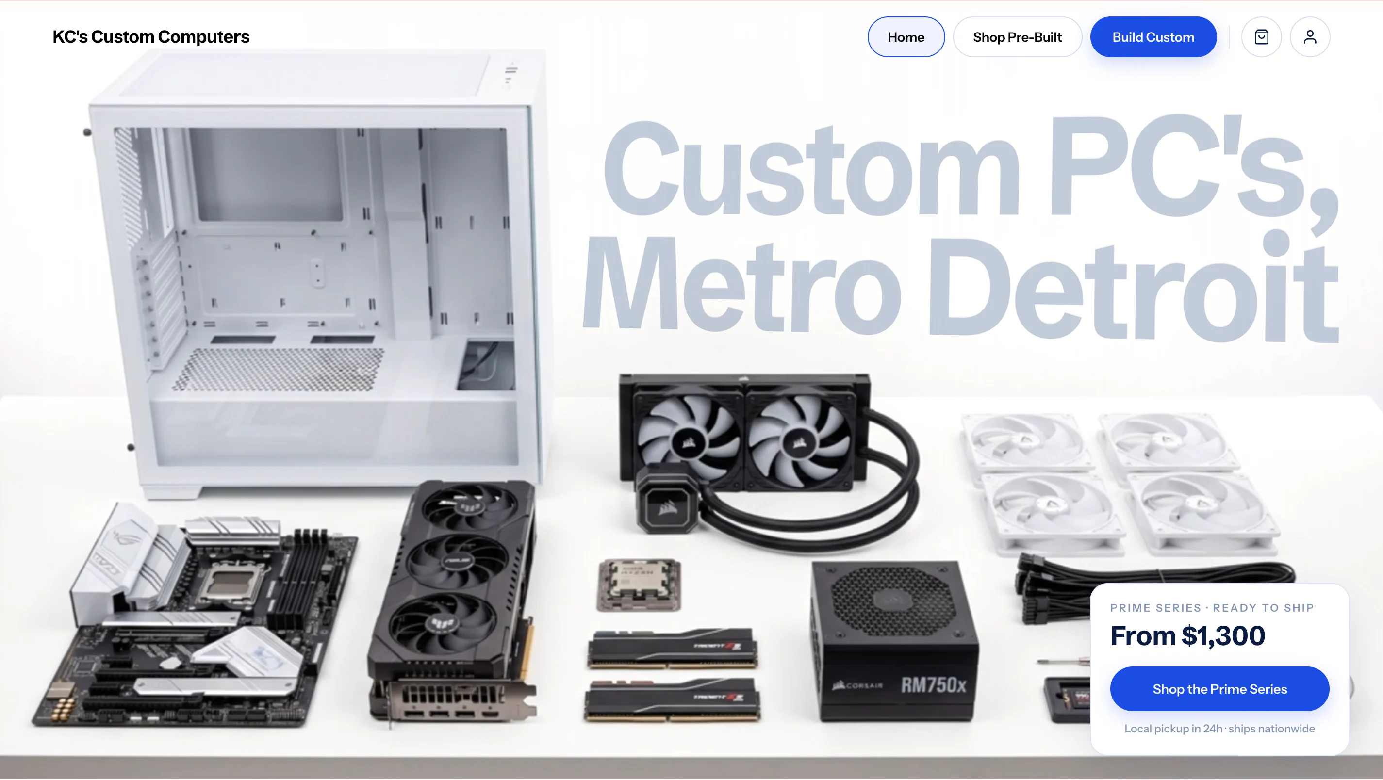 KC's Custom Computers website homepage