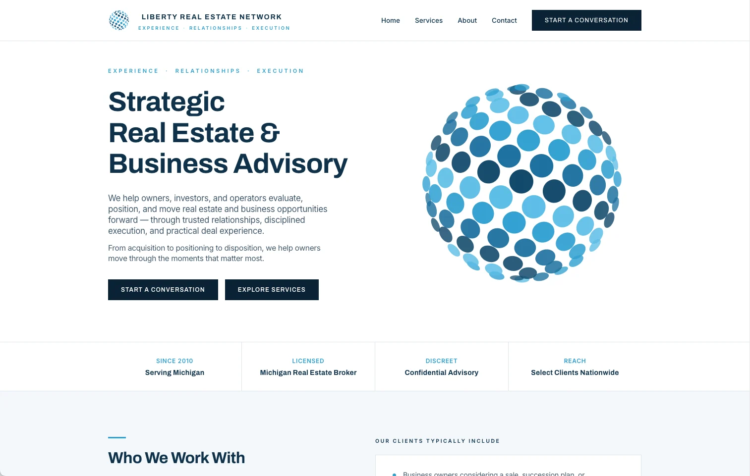 Liberty Real Estate Network website homepage